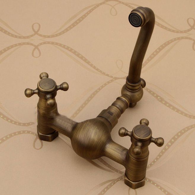 Avtoit | Traditional Wall-Mounted Copper Clawfoot Bathtub Faucet Trim Low Arc Clawfoot Bathtub Faucet