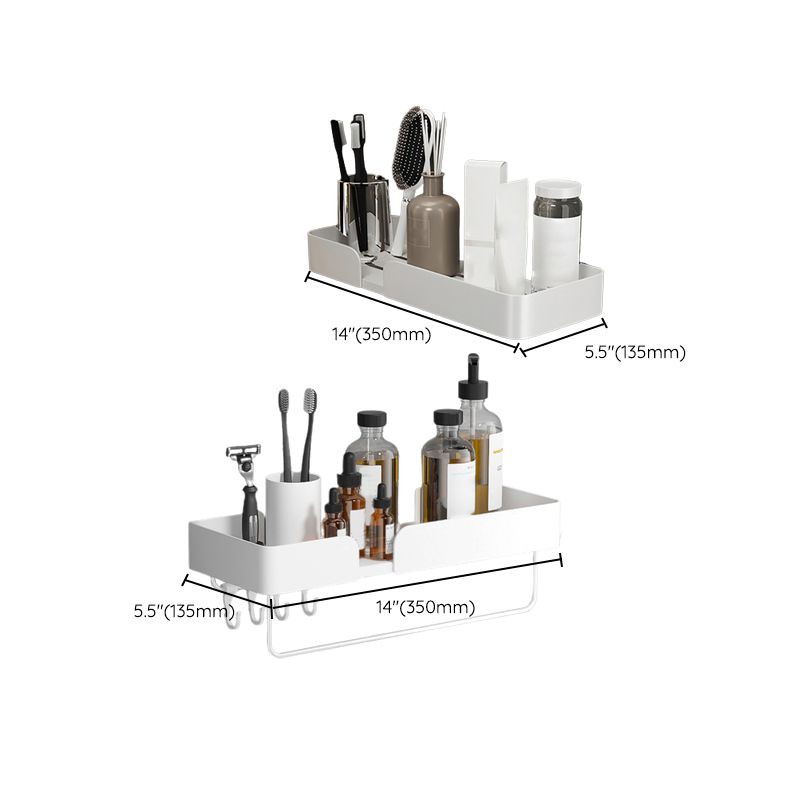 Avtoit | White Bathroom Set Modern 1/2/3 - Pieces Stainless Steel Bathroom Shelf