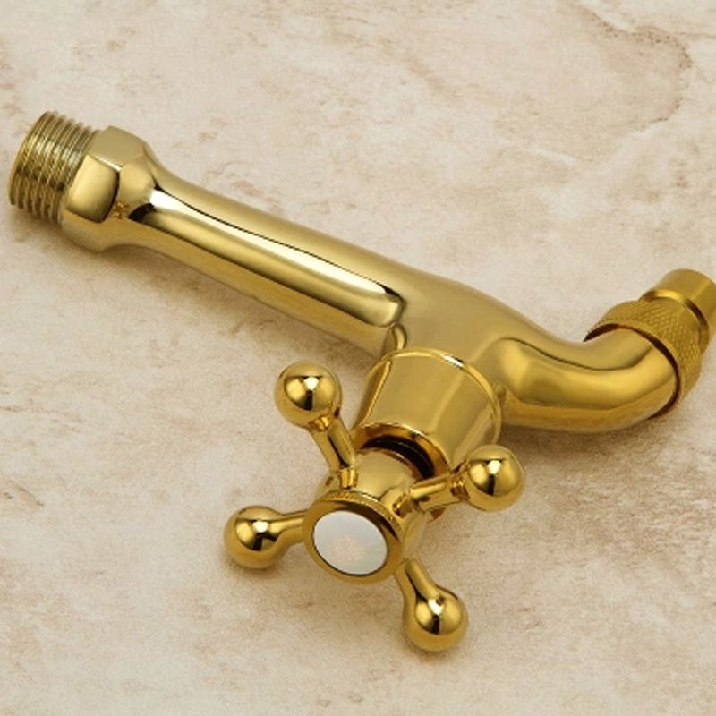 Avtoit | Glam Wall-mounted Bathroom Faucet Cross Handle Low Arc Round Basin Faucet