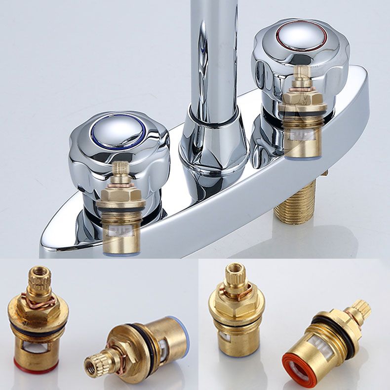 Avtoit | Three-Hole Centerset Bathroom Sink Faucet Contemporary Brass Faucet