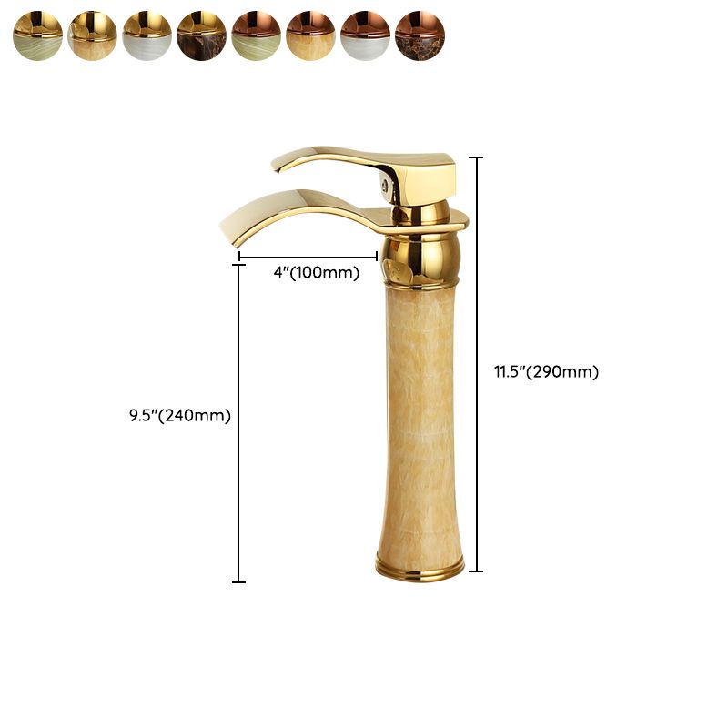 Avtoit | Wall-mounted Copper Roman Bath Faucet Low Arc Roman Bath Faucet Set with Jade
