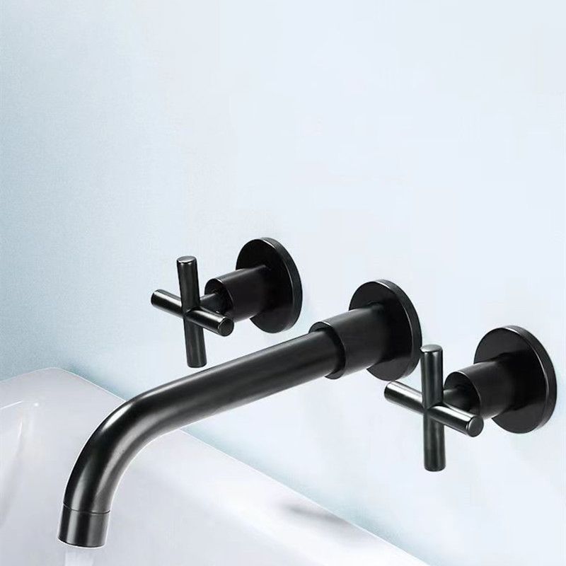 Avtoit | Modern 1- or 2-Handle Bathroom Sink Faucet Round Wall-Mounted Bathroom Faucet.