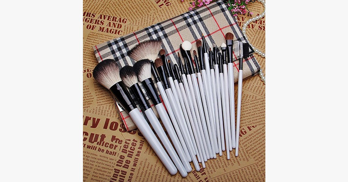 Avtoit | Complete professional makeup brush set with 20 brushes and a case