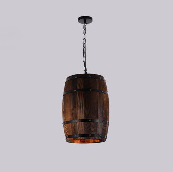 Avtoit | BarrelGlow Vintage Pendant Light | Wood Wine Barrel Design | 1-bulb | Rustic Lighting
