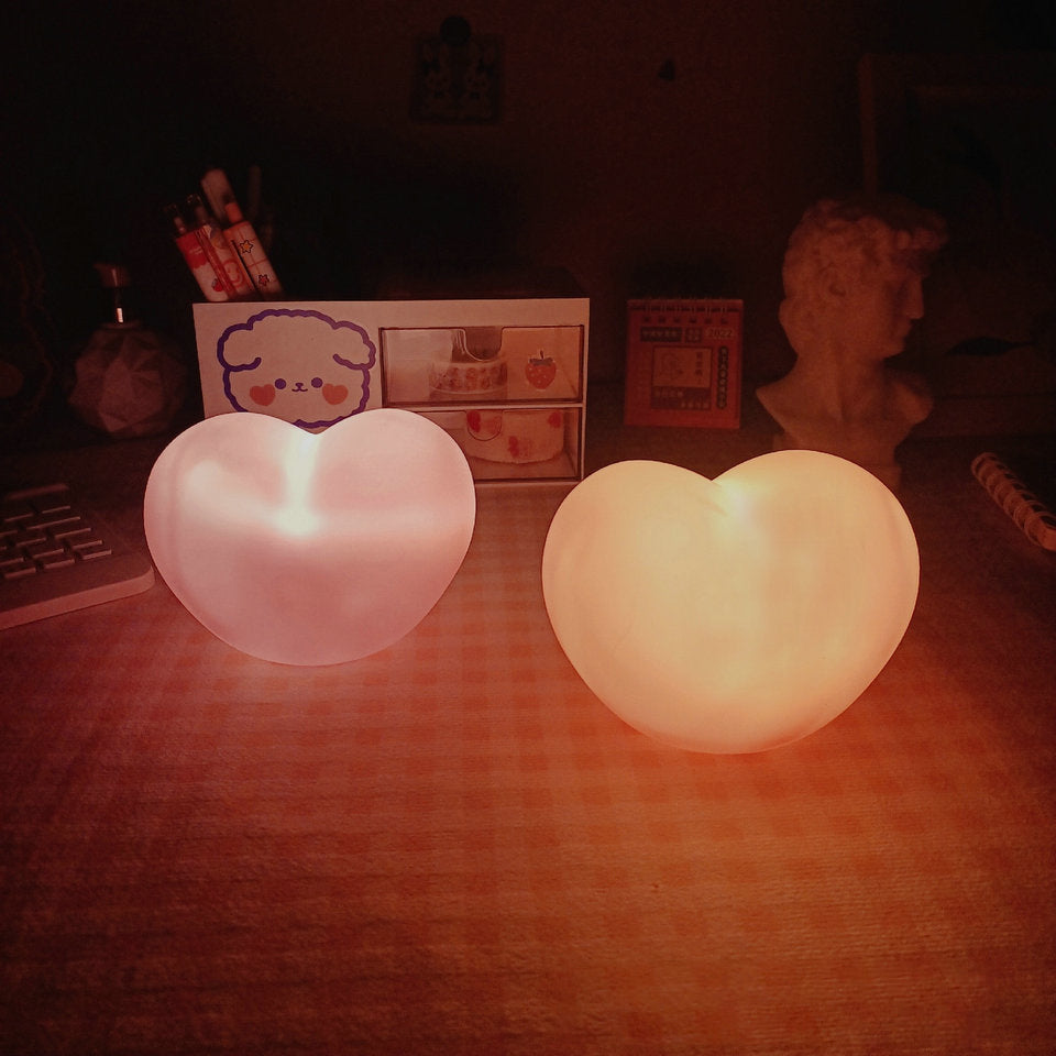Avtoit | LuvSphere Silicone LED Night Light | Heart-Shaped Design | Table Lamp | Warm Mood Light | Decorative