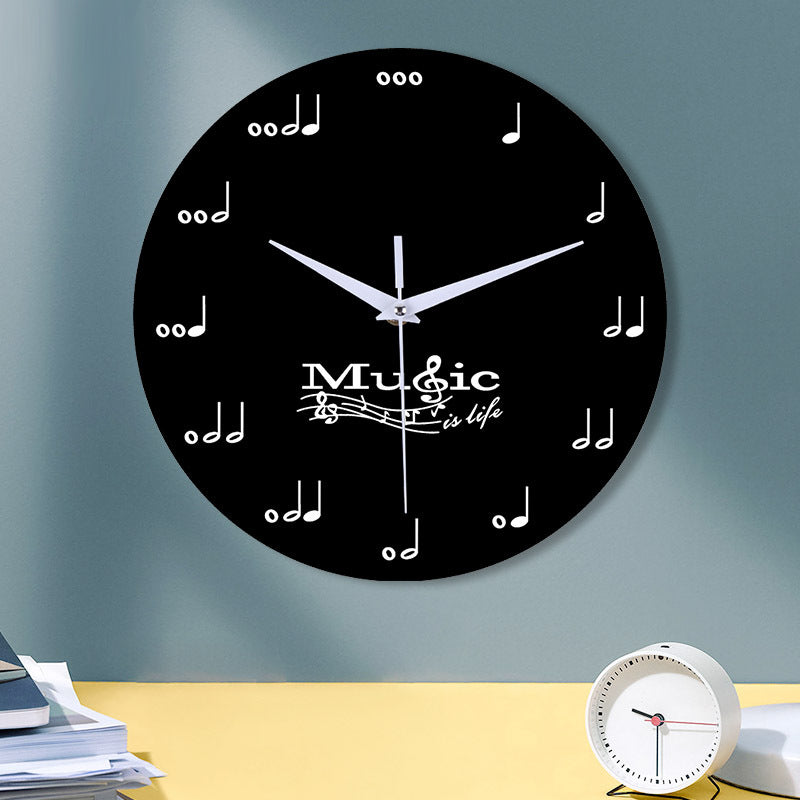Avtoit | Music notes wall decoration quiet round clock