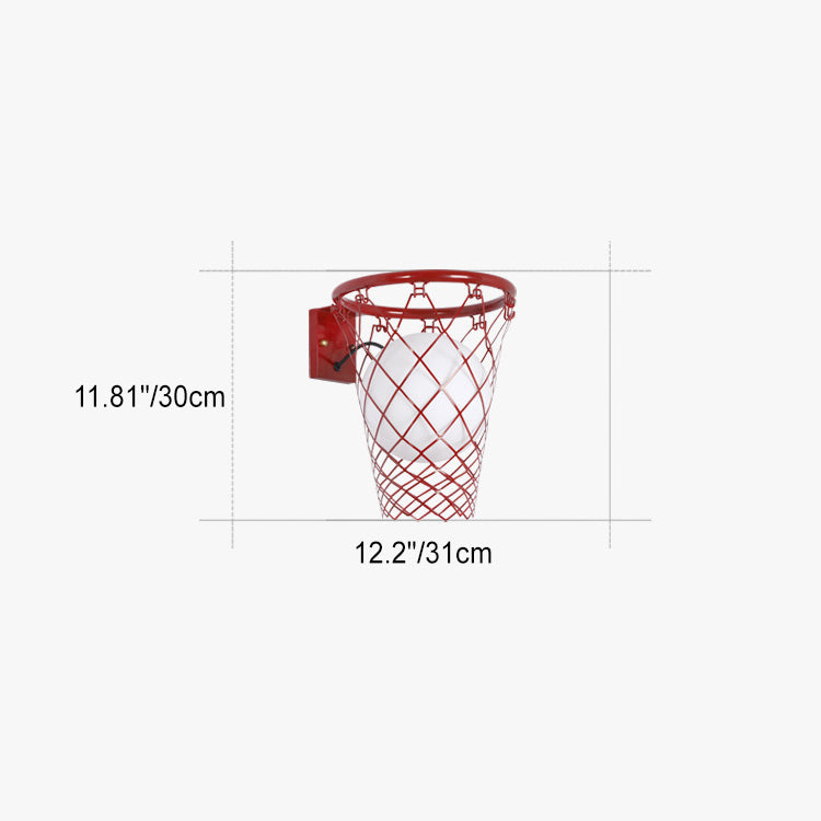 Avtoit | Slamora Children's Wall Light | Basketball Hoop Design | Glass & Metal | Art Deco Style | Bedroom Light