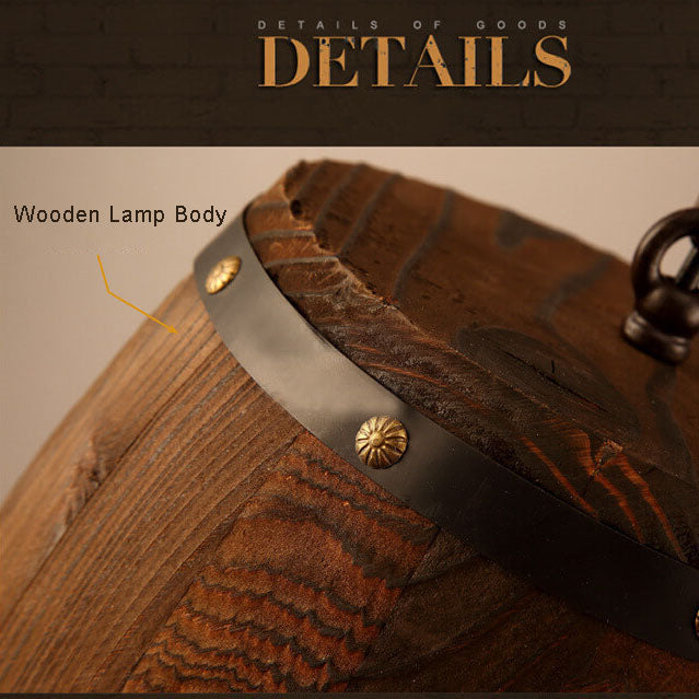 Avtoit | BarrelGlow Vintage Pendant Light | Wood Wine Barrel Design | 1-bulb | Rustic Lighting