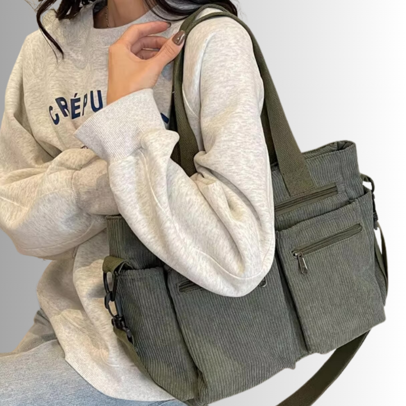 Avtoit | Urban Cord Tote Stylish Corduroy Shoulder Bag – Spacious, Lightweight & Functional Everyday Tote