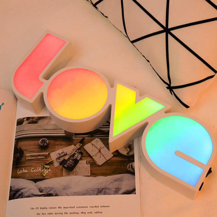 Avtoit | Modern Art Deco waterproof PS LOVE letters LED table lamp for the bedroom