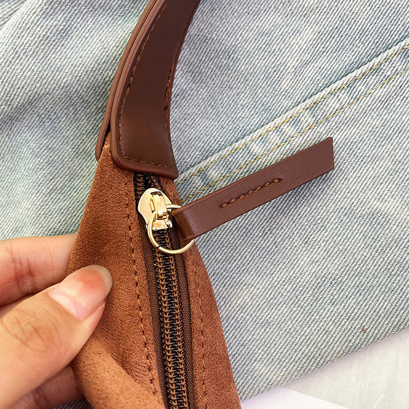Avtoit | Suede messenger bag with large capacity