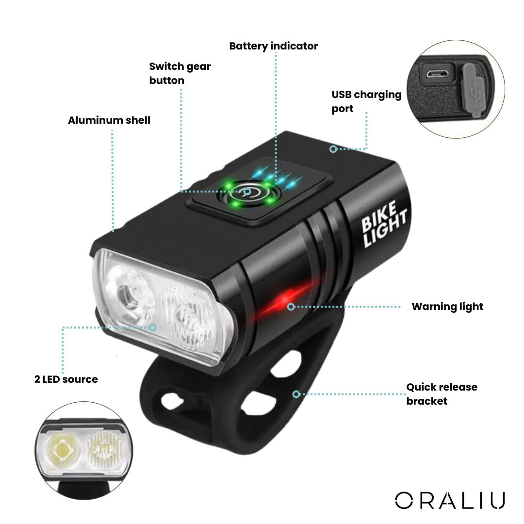 Avtoit | USB Rechargeable LED Bike Lights – 1000 Lumen Front & 500 Lumen Rear, Waterproof