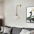 Avtoit | Ceramic Ribbed Cone Wall Recessed Lamp 1 Light Modern Stylish Pendant Light in White for Hallway