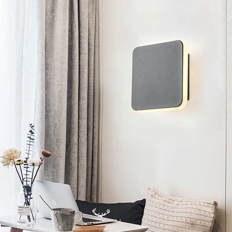 Avtoit | 1 Light Study Room Wall Lamp with Square Shade Black/White Wall Light in Warm/White Light