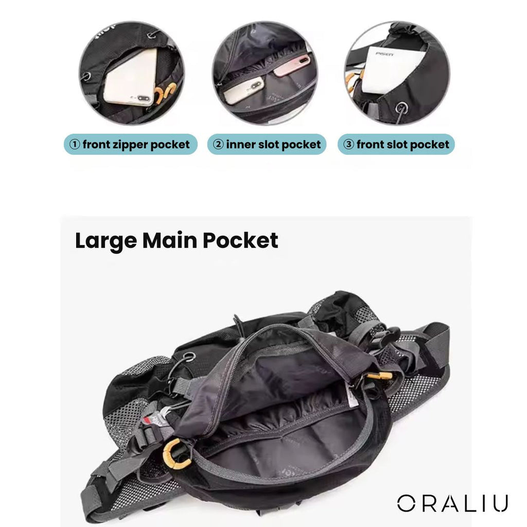 Avtoit | Waterproof Hiking Waist Bag – 5L Bum Bag with Zippered Pockets for Walking & Outdoor Adventures