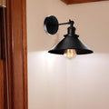 Avtoit | Metallic Cone Wall Lamp Light Loft Style 1 Light Living Room Adjustable Wall Mount Light in Black, 2 Pack