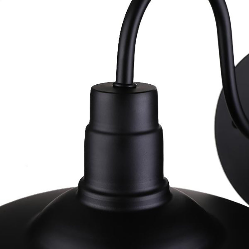 Avtoit | Barn Kitchen Wall Light Fixture Industrial Metal 1 Light Black Sconces Light with Goose Neck Arm and Plug Cable