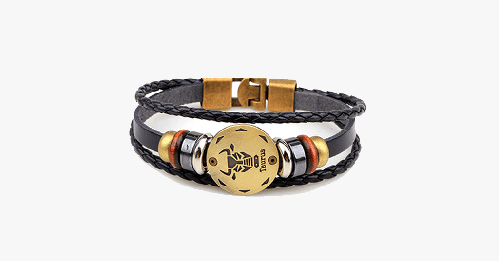 Avtoit | Zodiac Bracelet - Gallstone Leather Bracelet - Available for all zodiac signs