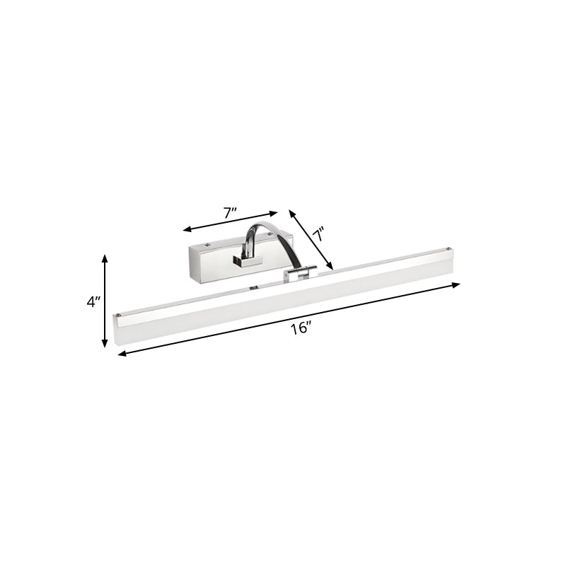 Avtoit | Acrylic Slim Vanity Light Contemporary Style LED Chrome Finish Wall Lamp for Bathroom, 16"/19.5" Diameter
