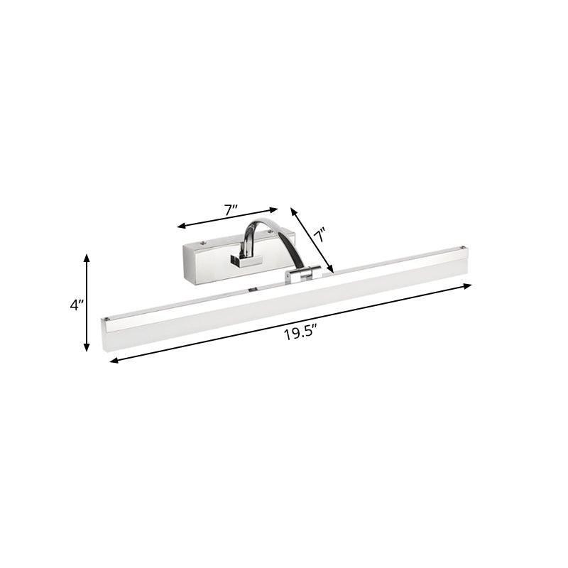 Avtoit | Acrylic Slim Vanity Light Contemporary Style LED Chrome Finish Wall Lamp for Bathroom, 16"/19.5" Diameter