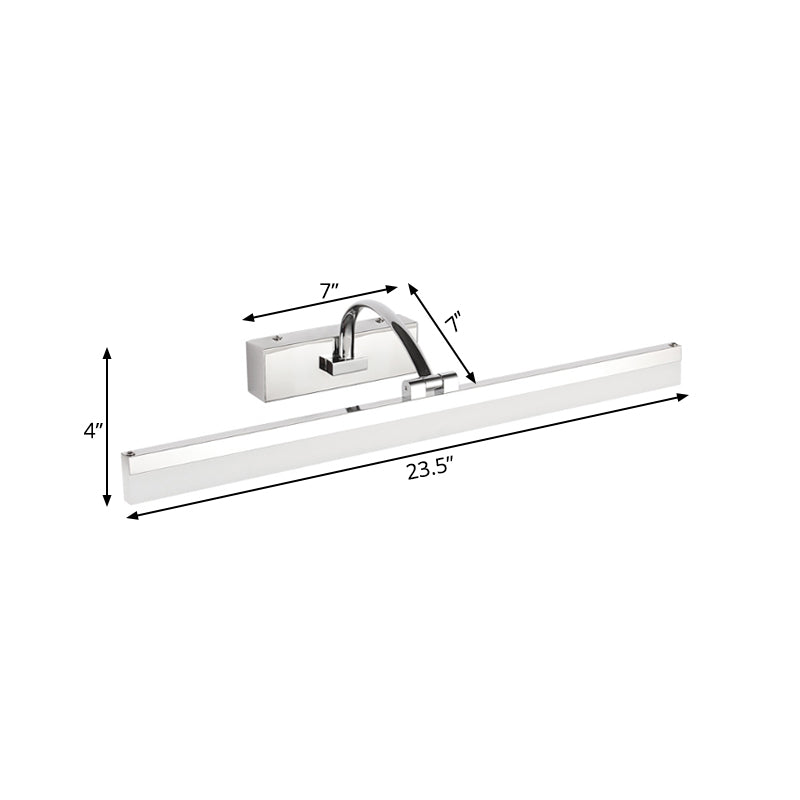 Avtoit | Acrylic Slim Vanity Light Contemporary Style LED Chrome Finish Wall Lamp for Bathroom, 16"/19.5" Diameter
