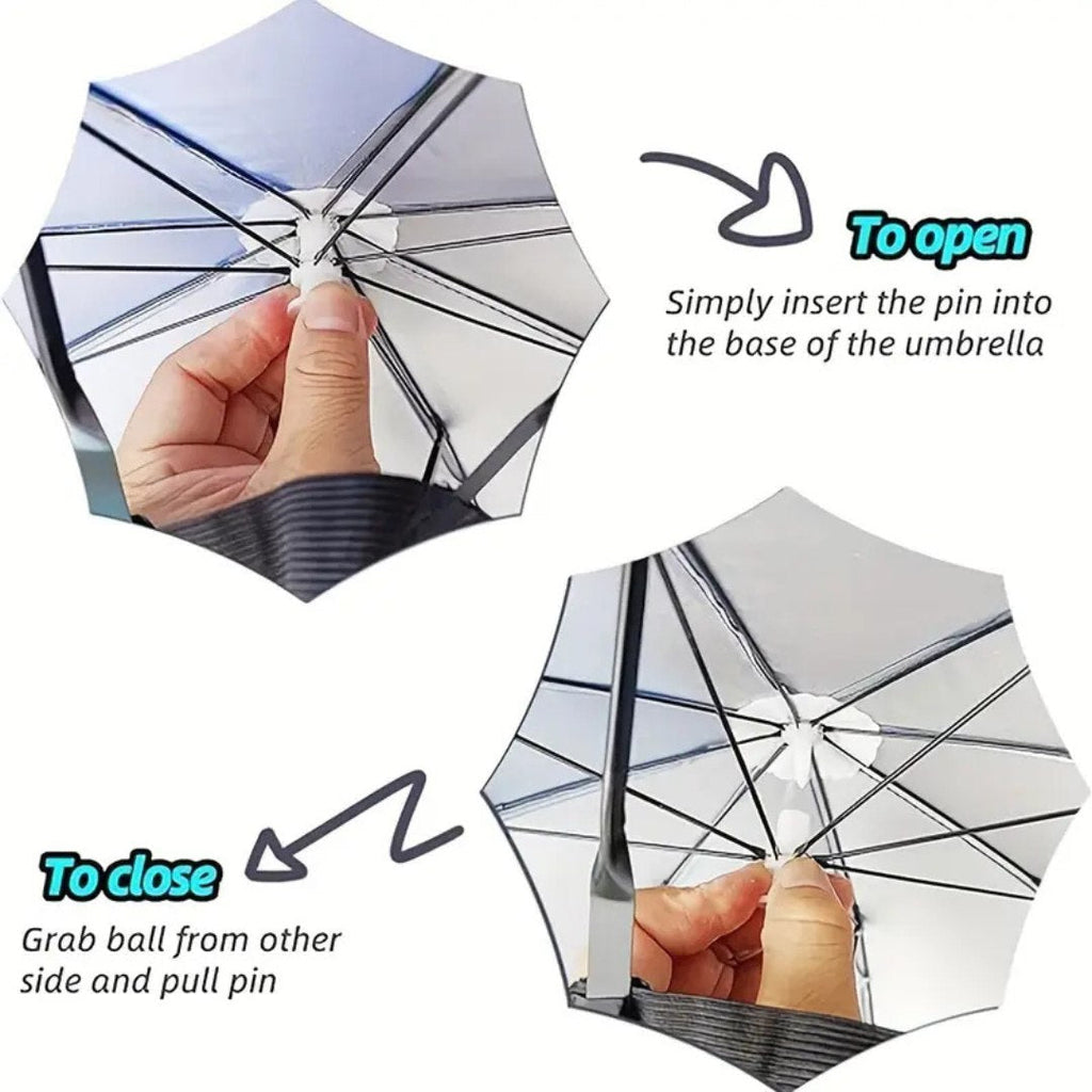 UV-Blocking Umbrella Hat with Wide Canopy and Foldable Design