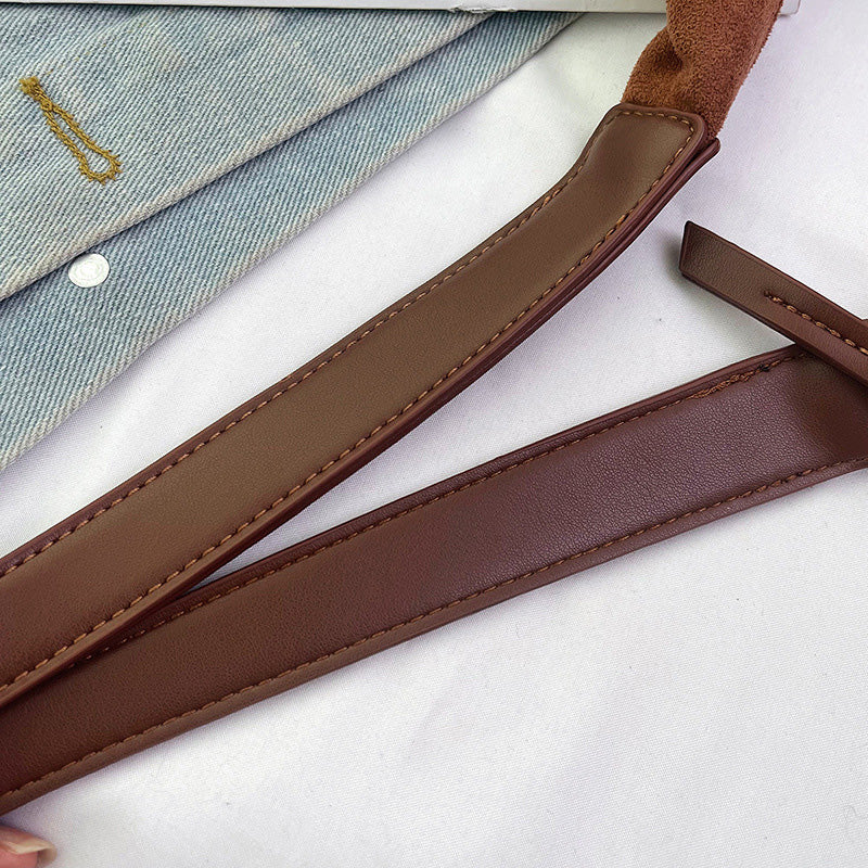 Avtoit | Suede messenger bag with large capacity