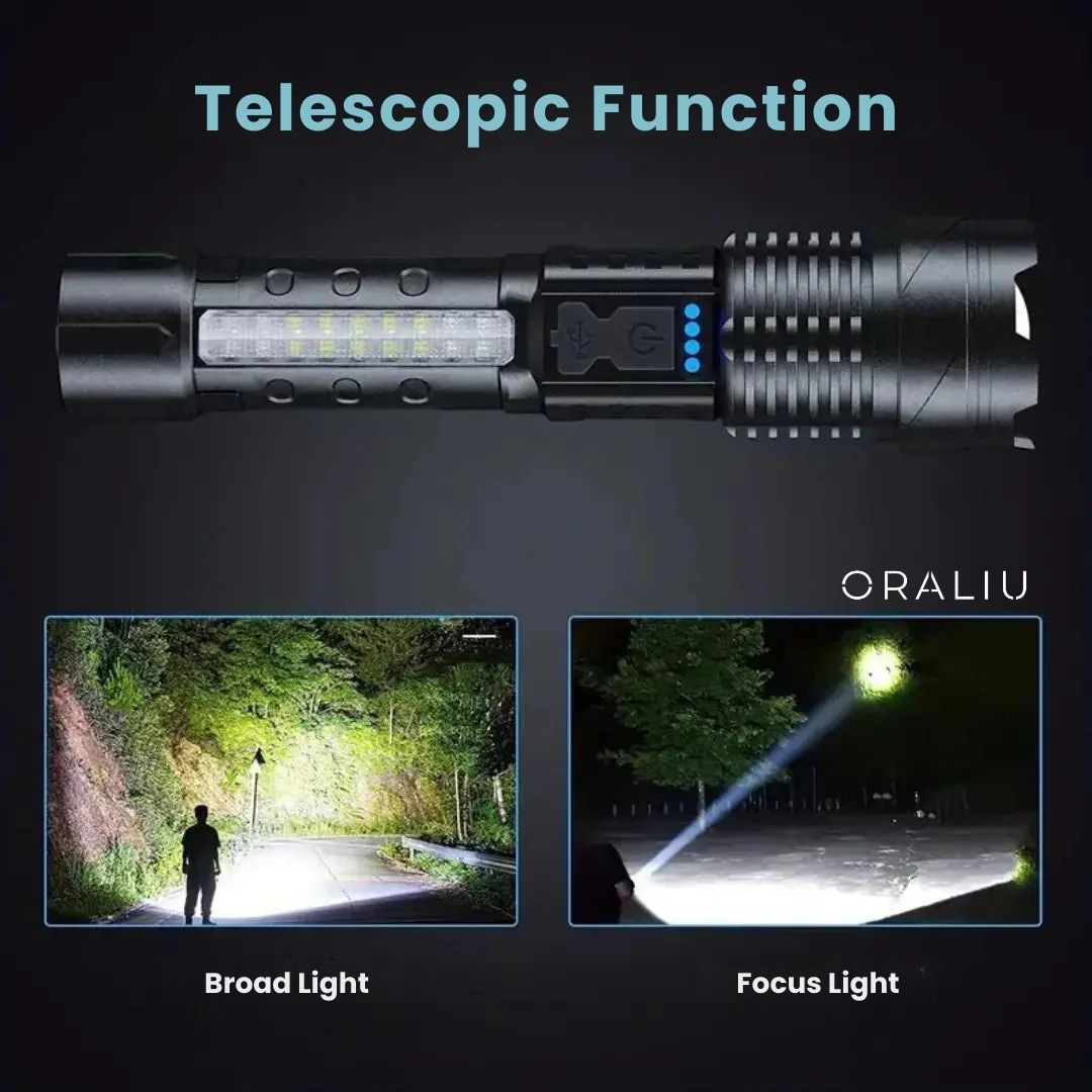 Avtoit | Zoomable LED Flashlight – 3KM Range, Ultra Bright & Durable