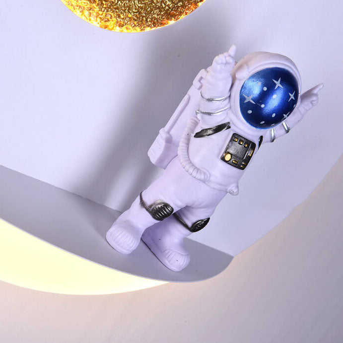 Avtoit | Contemporary Creative Iron Resin Round Astronaut LED Wall Light Lamp for Bedroom