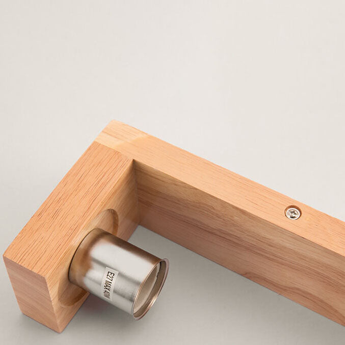 Avtoit | Modern minimalist solid wood square glass column 1-light wall sconces lamp
