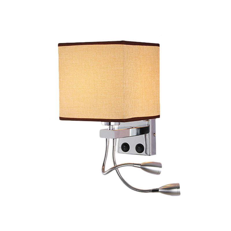 Avtoit | White/Black/Beige Cube Wall Lantern Lighting Modernism Fabric 1 Light Wall Mount Light