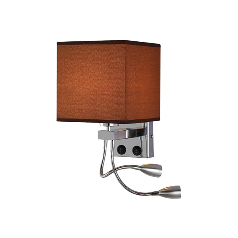 Avtoit | White/Black/Beige Cube Wall Lantern Lighting Modernism Fabric 1 Light Wall Mount Light