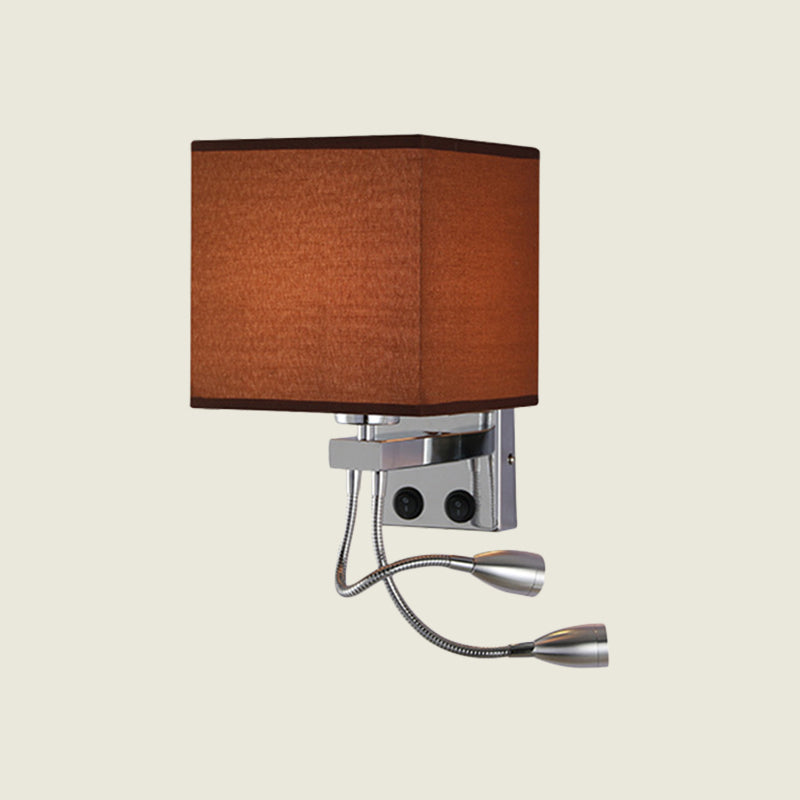 Avtoit | White/Black/Beige Cube Wall Lantern Lighting Modernism Fabric 1 Light Wall Mount Light