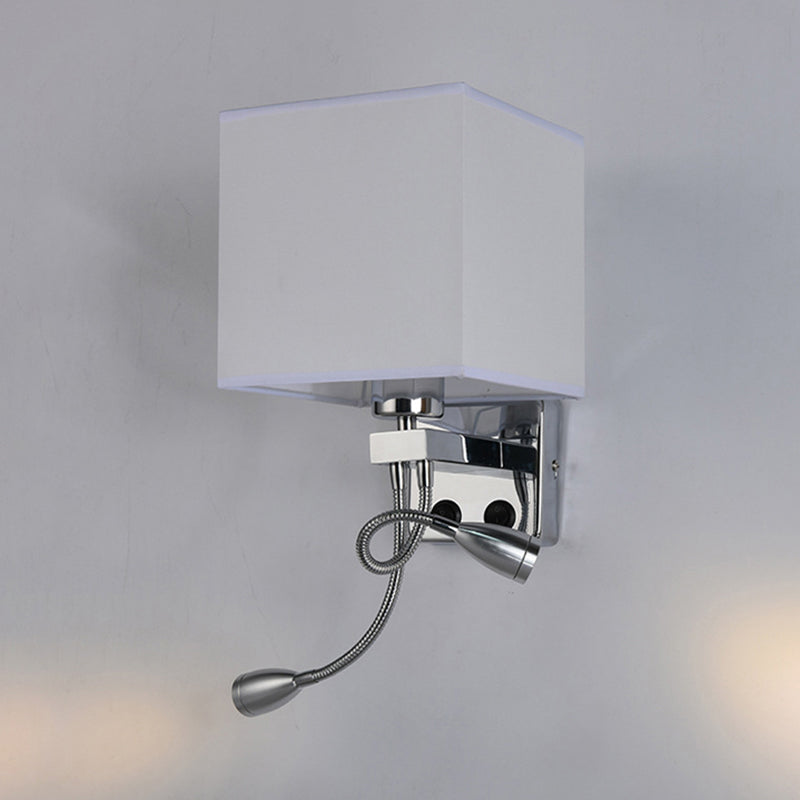 Avtoit | White/Black/Beige Cube Wall Lantern Lighting Modernism Fabric 1 Light Wall Mount Light