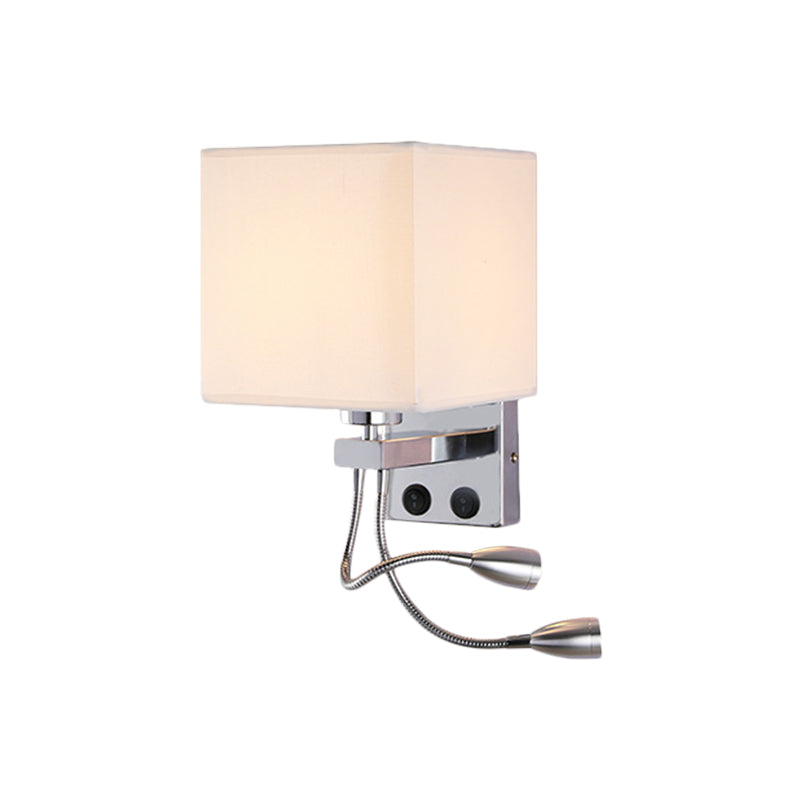 Avtoit | White/Black/Beige Cube Wall Lantern Lighting Modernism Fabric 1 Light Wall Mount Light