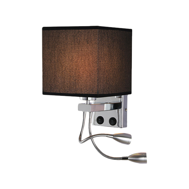 Avtoit | White/Black/Beige Cube Wall Lantern Lighting Modernism Fabric 1 Light Wall Mount Light