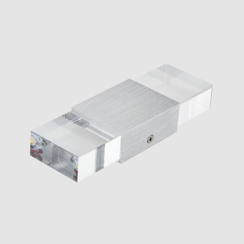 Avtoit | Rectangular Acrylic LED Top and Bottom Wall Light Modern 1 Light Silver Wall Light in Warm/White Light