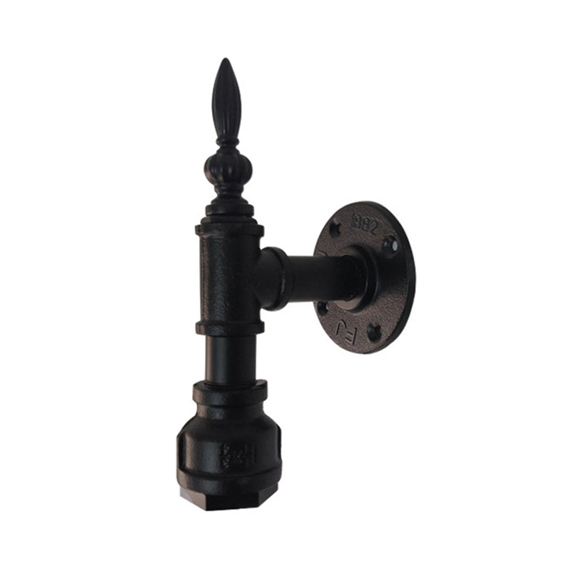 Avtoit | Metallic Matte Black Wall Lighting Pipe Design 1 Light Vintage Style Wall Lamp for Bedroom