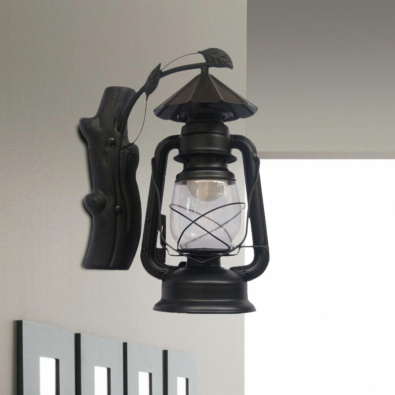 Avtoit | Black/Bronze/Copper Kerosene Wall Lighting Coastal Clear Glass 1 Light Outdoor Wall Lamps Light