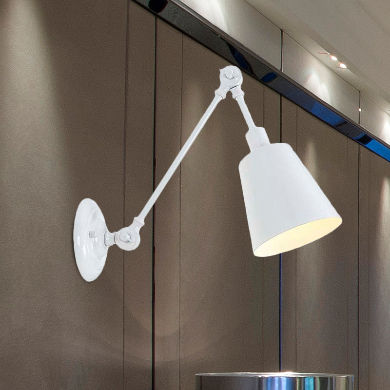 Avtoit | 1 Light Metal Wall Lamp Contemporary Black/Rust Colored Tailored Bedroom Wall Lamp Sconces with Adjustable Arm