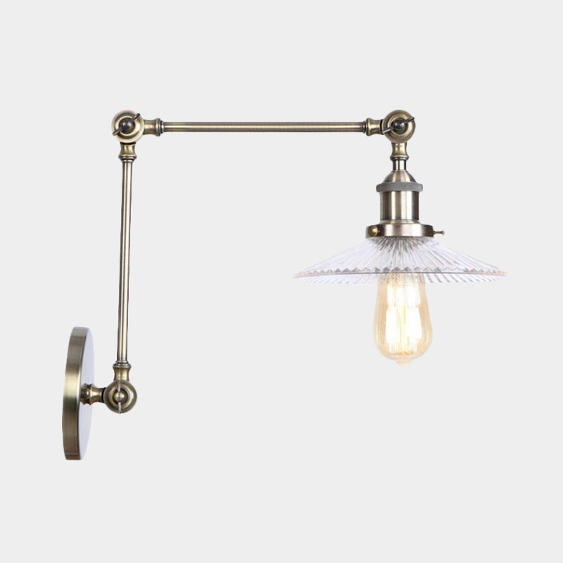 Avtoit | Saucer Living Room Wall Light Rustic Style Prism Glass 1 Light Black/Silver/Bronze Wall Lamp
