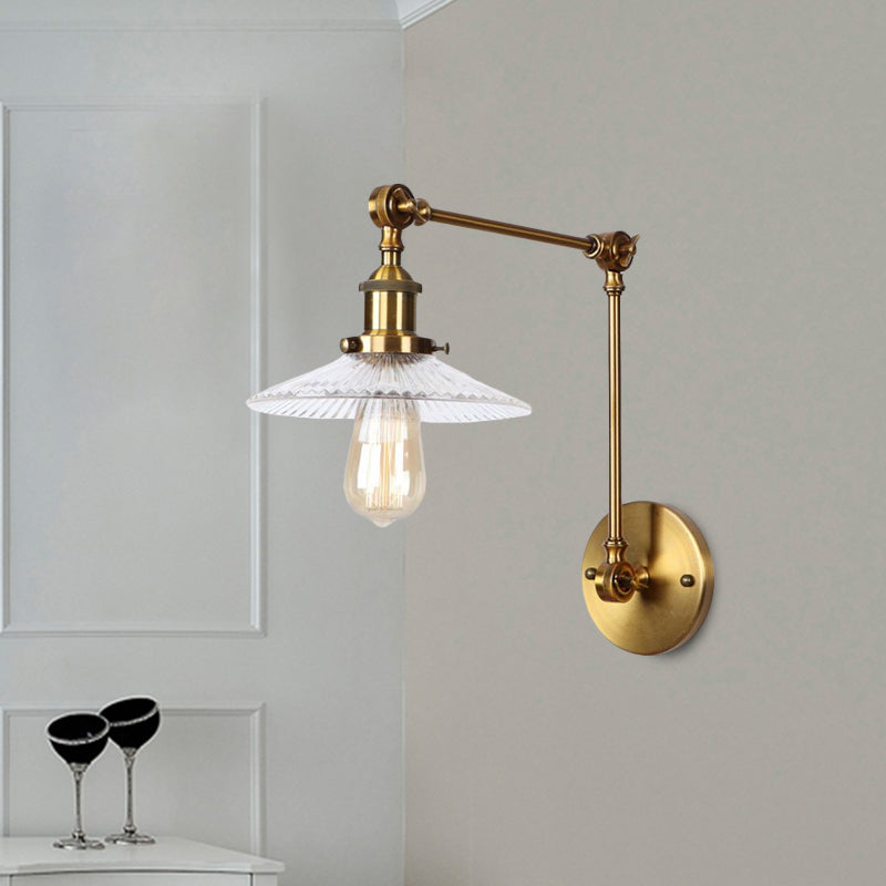 Avtoit | Saucer Living Room Wall Light Rustic Style Prism Glass 1 Light Black/Silver/Bronze Wall Lamp