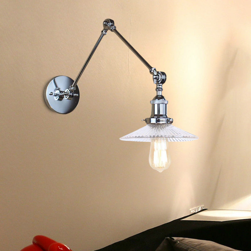 Avtoit | Saucer Living Room Wall Light Rustic Style Prism Glass 1 Light Black/Silver/Bronze Wall Lamp