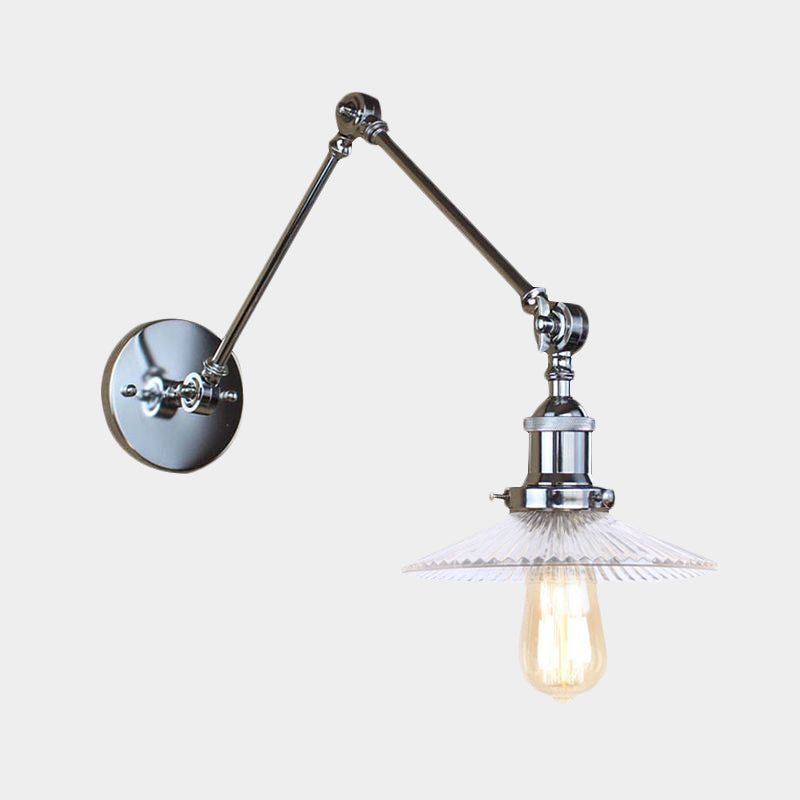 Avtoit | Saucer Living Room Wall Light Rustic Style Prism Glass 1 Light Black/Silver/Bronze Wall Lamp