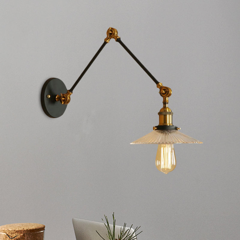 Avtoit | Saucer Living Room Wall Light Rustic Style Prism Glass 1 Light Black/Silver/Bronze Wall Lamp