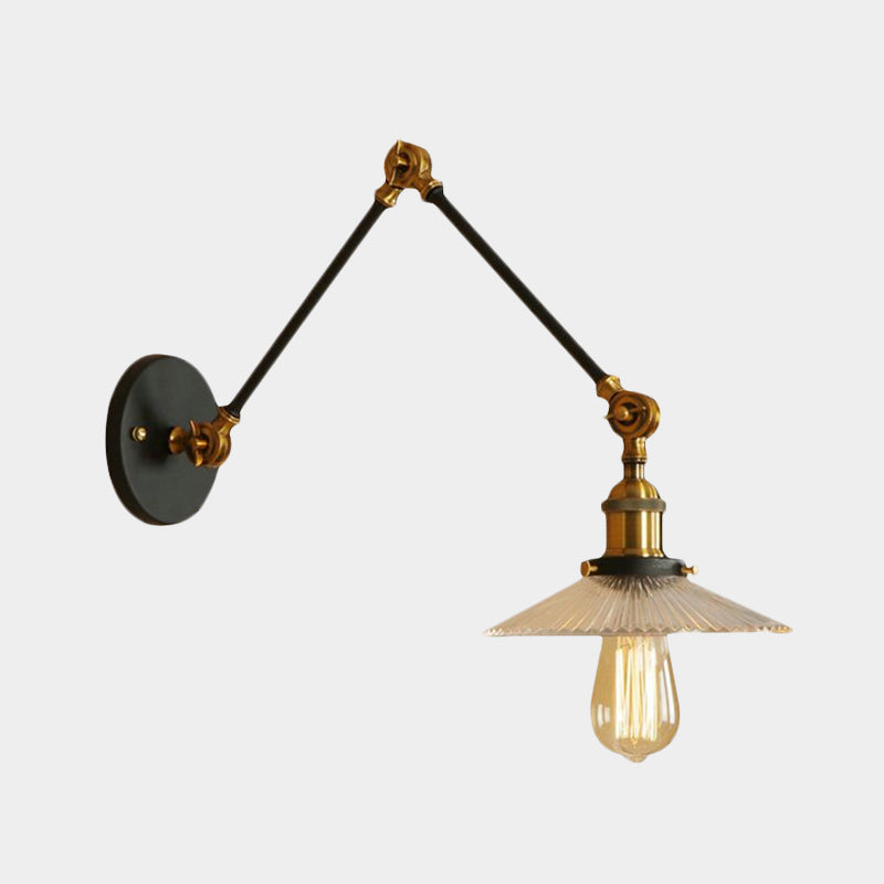 Avtoit | Saucer Living Room Wall Light Rustic Style Prism Glass 1 Light Black/Silver/Bronze Wall Lamp