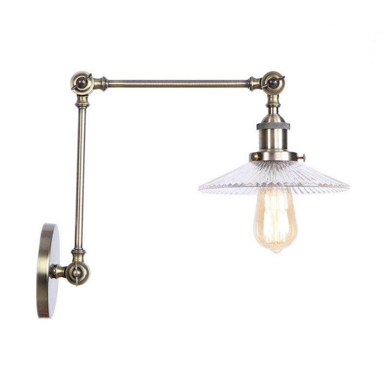 Avtoit | Saucer Living Room Wall Light Rustic Style Prism Glass 1 Light Black/Silver/Bronze Wall Lamp