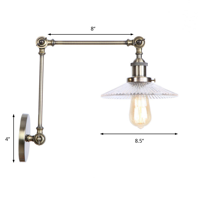 Avtoit | Saucer Living Room Wall Light Rustic Style Prism Glass 1 Light Black/Silver/Bronze Wall Lamp