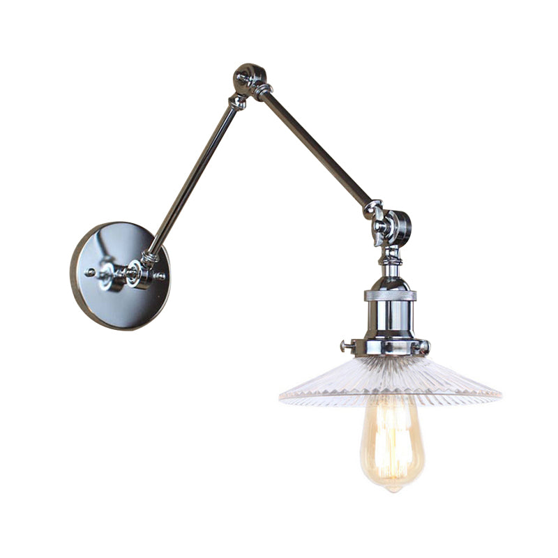 Avtoit | Saucer Living Room Wall Light Rustic Style Prism Glass 1 Light Black/Silver/Bronze Wall Lamp
