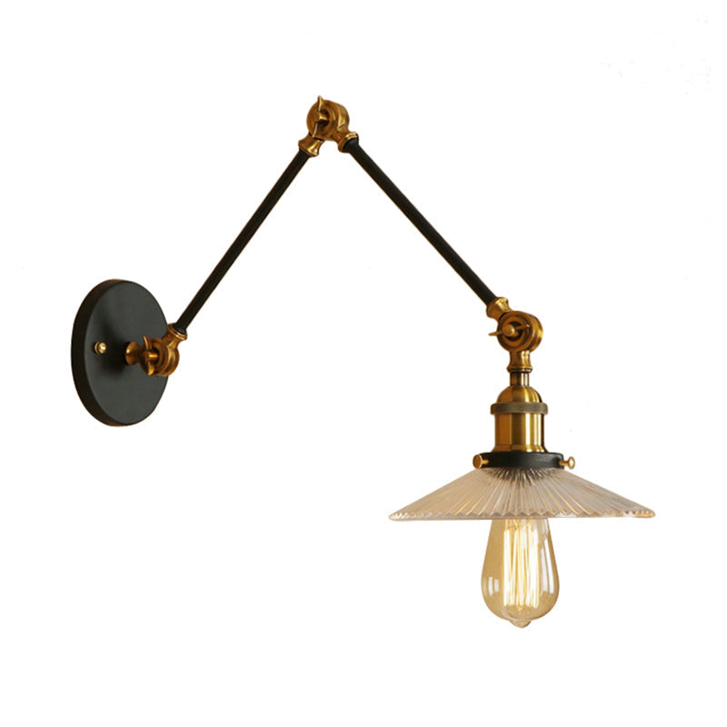 Avtoit | Saucer Living Room Wall Light Rustic Style Prism Glass 1 Light Black/Silver/Bronze Wall Lamp